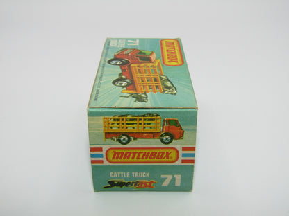 Matchbox Superfast 71C Cattle Truck Met Green AMBER Windows Silver Base