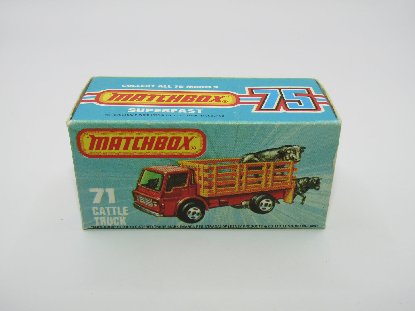 Matchbox Superfast 71C Cattle Truck Met Green AMBER Windows Orange Stakes