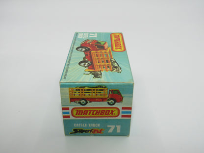 Matchbox Superfast 71C Cattle Truck Met Green AMBER Windows Orange Stakes