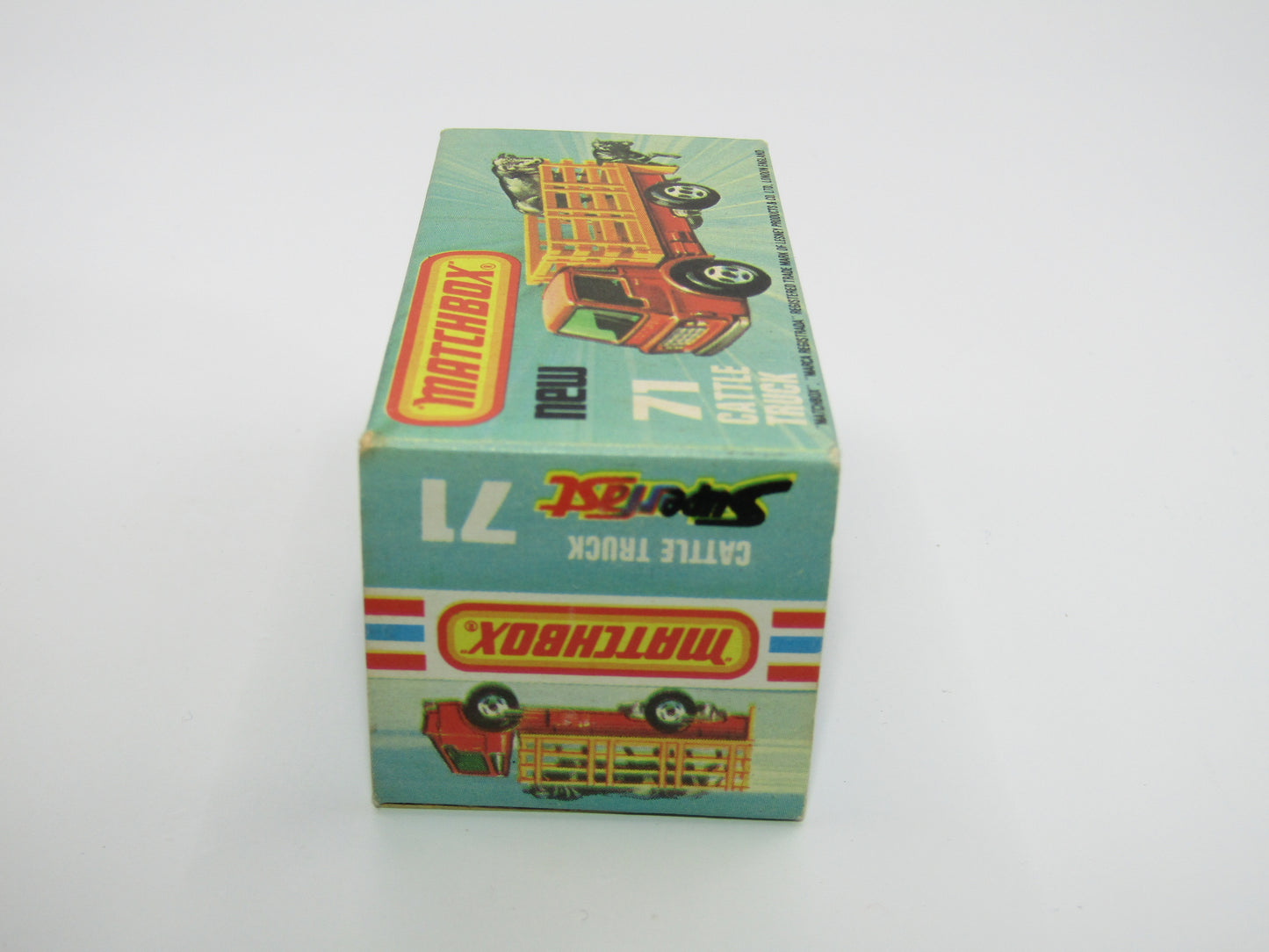 Matchbox Superfast 71C Cattle Truck Met Green Red Windows Orange Stakes