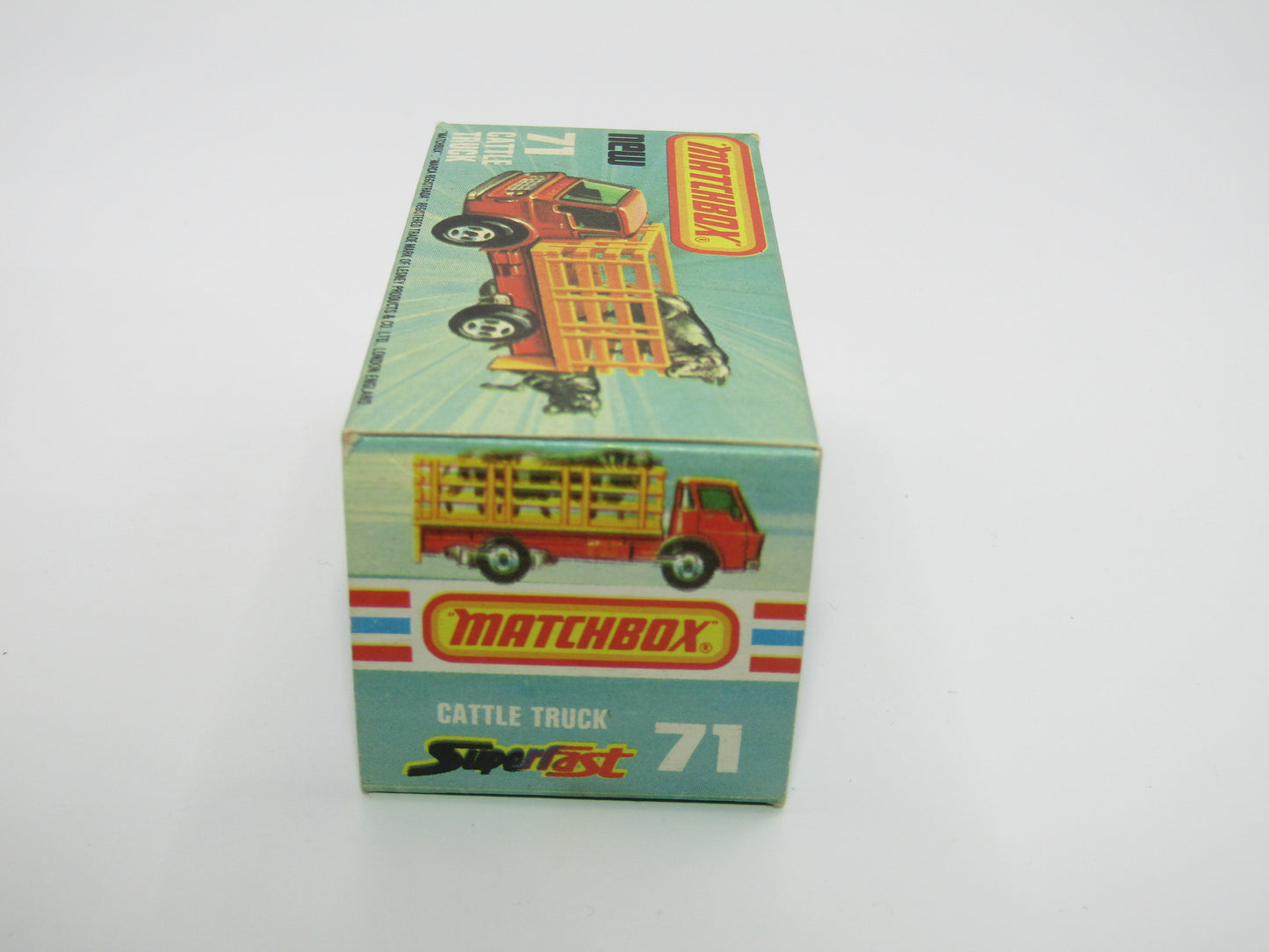Matchbox Superfast 71C Cattle Truck Met Green Red Windows Orange Stakes
