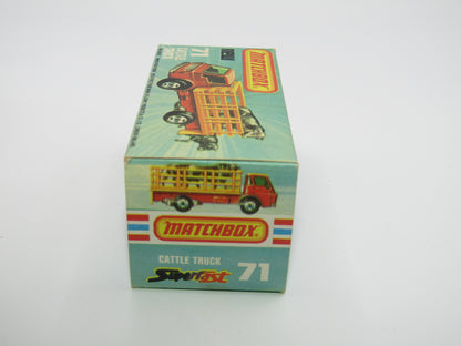 Matchbox Superfast 71C Cattle Truck Met Green Red Windows Orange Stakes