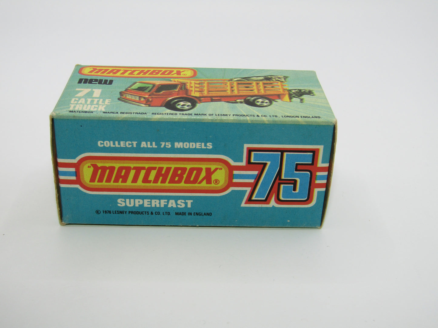 Matchbox Superfast 71C Cattle Truck Met Green Red Windows Orange Stakes