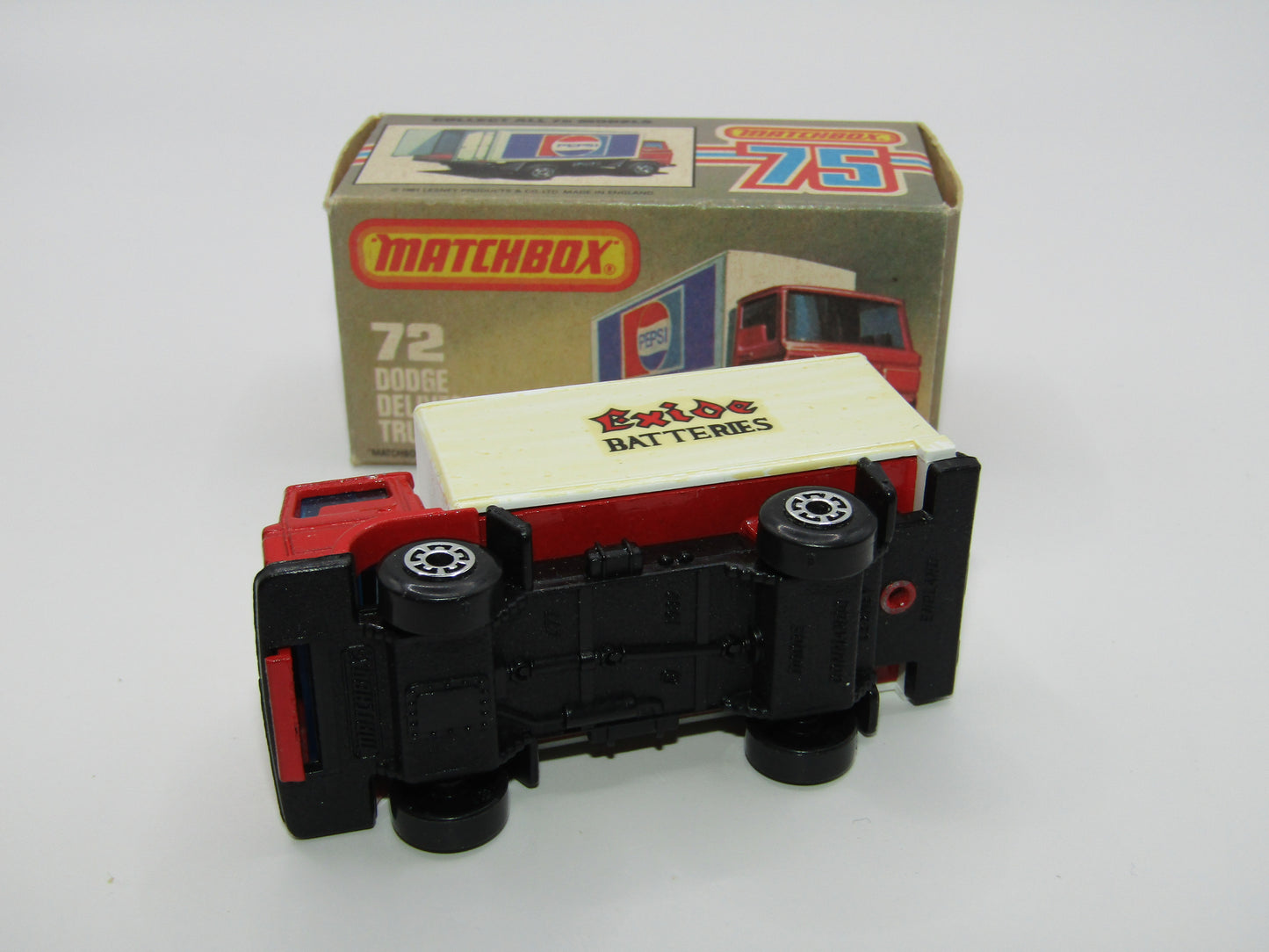 Matchbox Superfast 72E Dodge Delivery Truck Exide Batteries Promotional Model