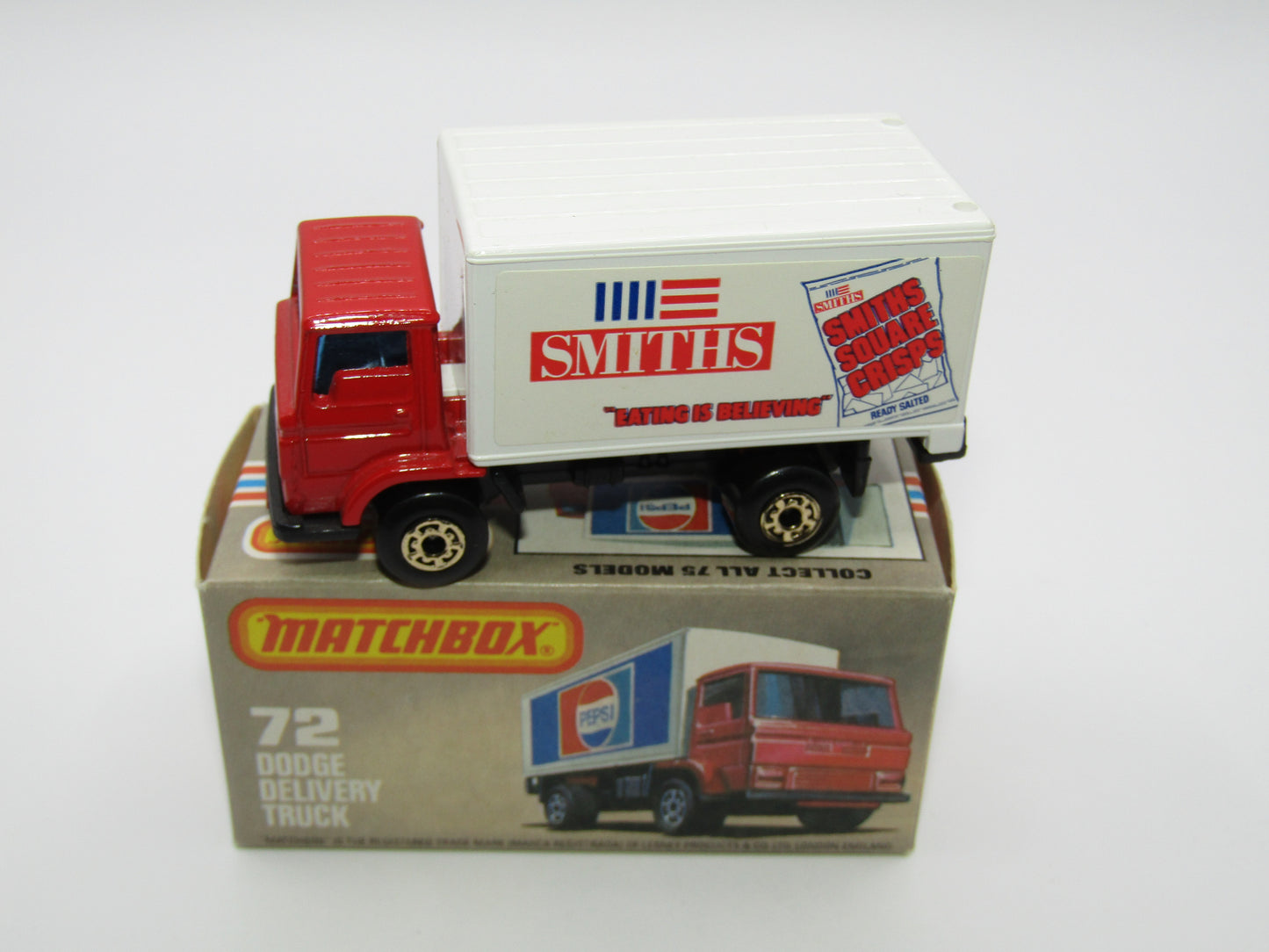 Matchbox Superfast 72E Dodge Delivery Truck Smiths Crisps GOLD Wheels