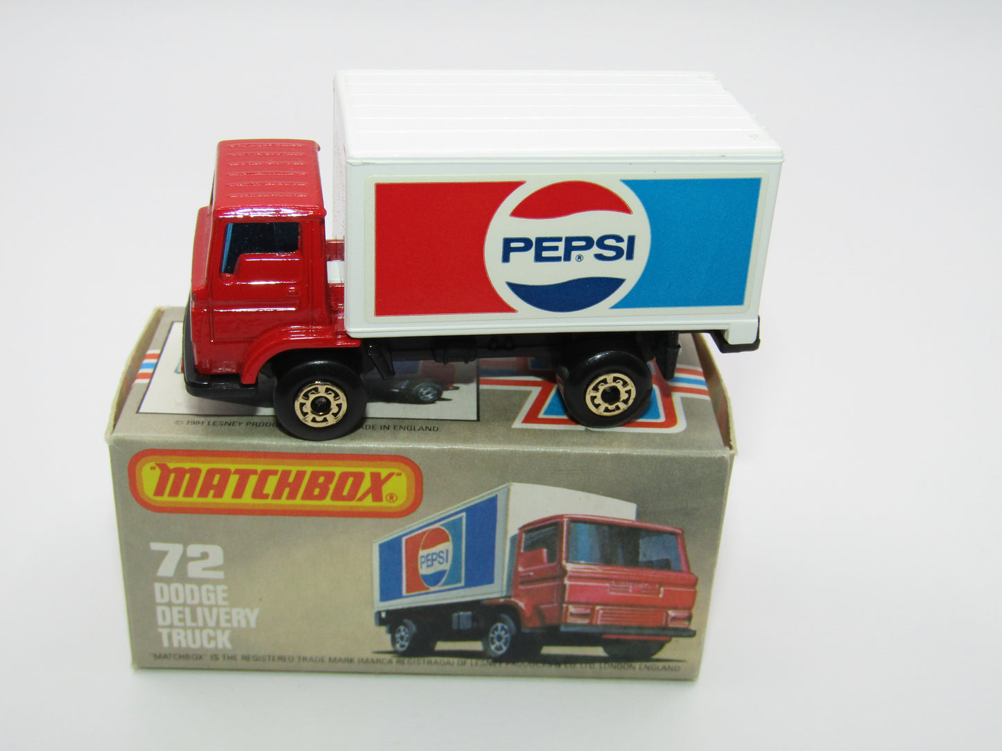 Matchbox Superfast 72E Dodge Delivery Truck Pepsi GOLD Wheels