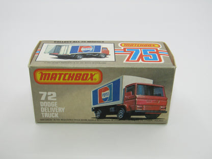 Matchbox Superfast 72E Dodge Delivery Truck Pepsi GOLD Wheels