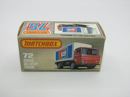 Matchbox Superfast 72E Dodge Delivery Truck Pepsi GOLD Wheels