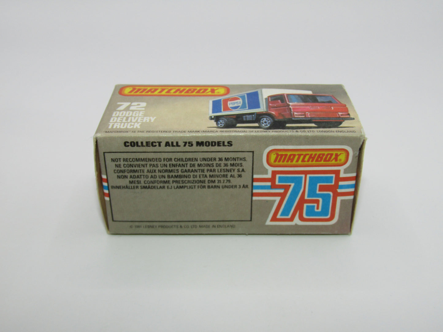 Matchbox Superfast 72E Dodge Delivery Truck Pepsi GOLD Wheels