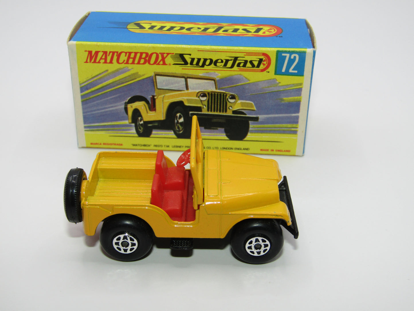 Matchbox Superfast 72A Standard Jeep Yellow BALOON Wheels