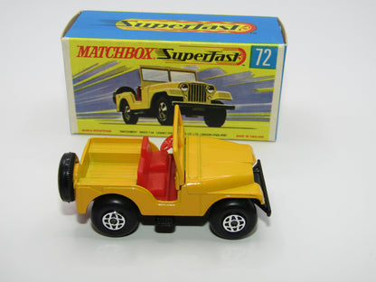 Matchbox Superfast 72A Standard Jeep Yellow BALOON Wheels