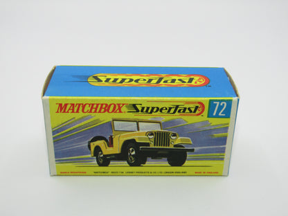 Matchbox Superfast 72A Standard Jeep Yellow BALOON Wheels