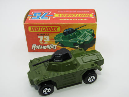 Matchbox Superfast 73B Weasel Olive Green CHROME Wheels