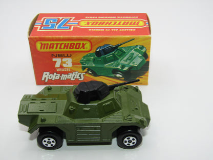 Matchbox Superfast 73B Weasel Olive Green CHROME Wheels