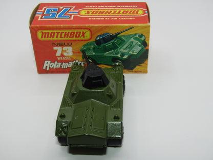 Matchbox Superfast 73B Weasel Olive Green CHROME Wheels