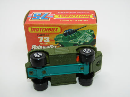 Matchbox Superfast 73B Weasel Olive Green CHROME Wheels