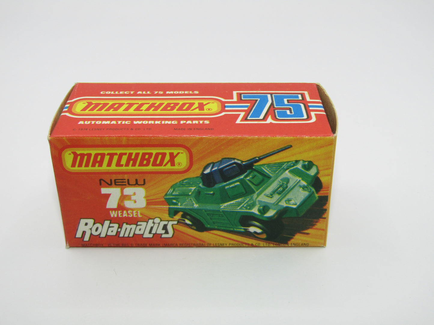 Matchbox Superfast 73B Weasel Olive Green CHROME Wheels