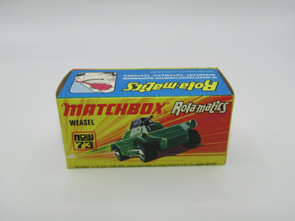 Matchbox Superfast 73B Weasel Olive Green BLUE Base Spinner Rare