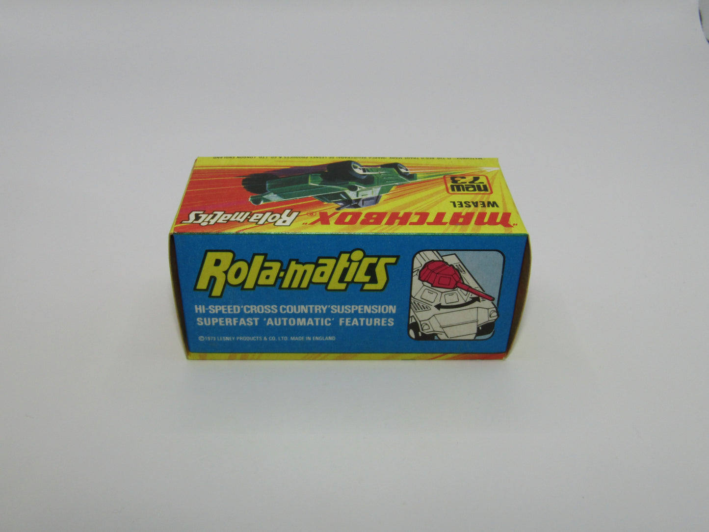 Matchbox Superfast 73B Weasel Olive Green BLUE Base Spinner Rare