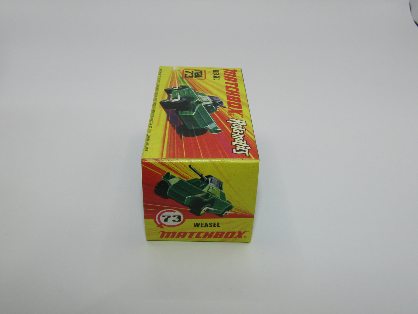 Matchbox Superfast 73B Weasel Olive Green BLUE Base Spinner Rare