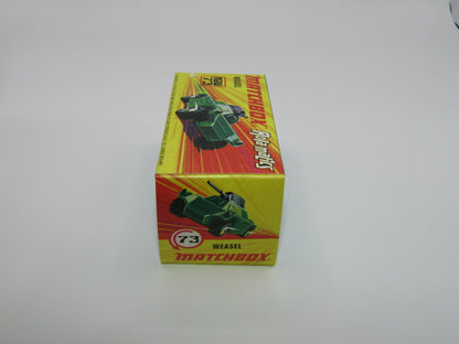 Matchbox Superfast 73B Weasel Olive Green BLUE Base Spinner Rare