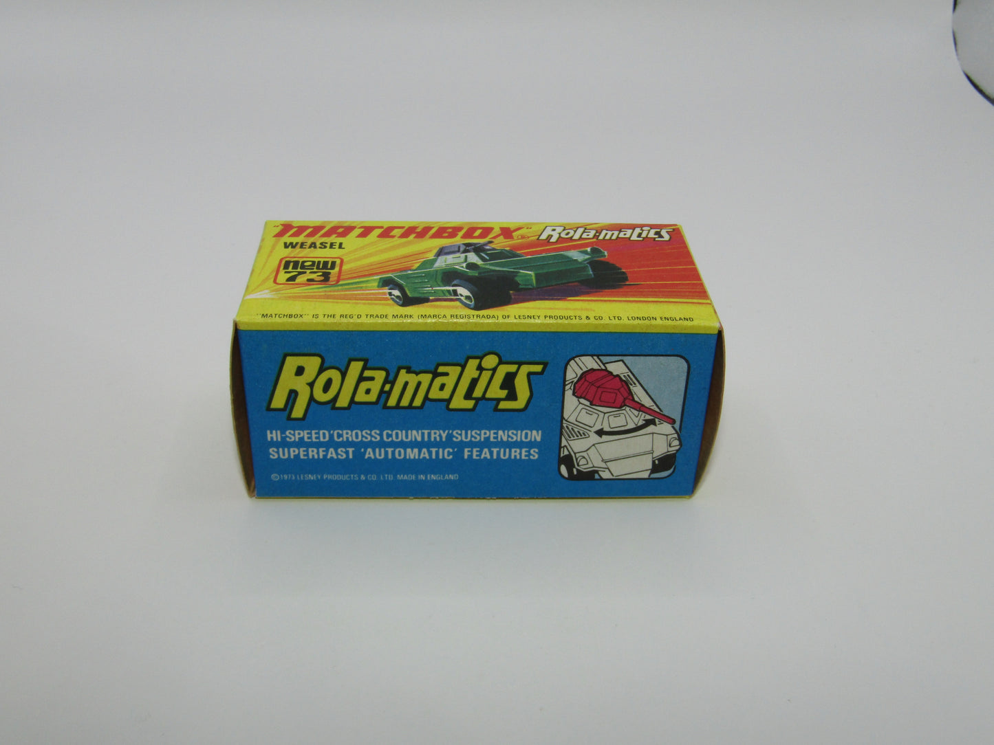 Matchbox Superfast 73B Weasel Olive Green BLUE Base Spinner Rare