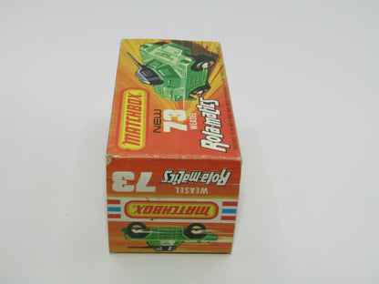Matchbox Superfast 73B Weasel Metallic Green YELLOW Base Spinner