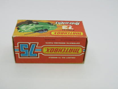 Matchbox Superfast 73B Weasel Metallic Green YELLOW Base Spinner