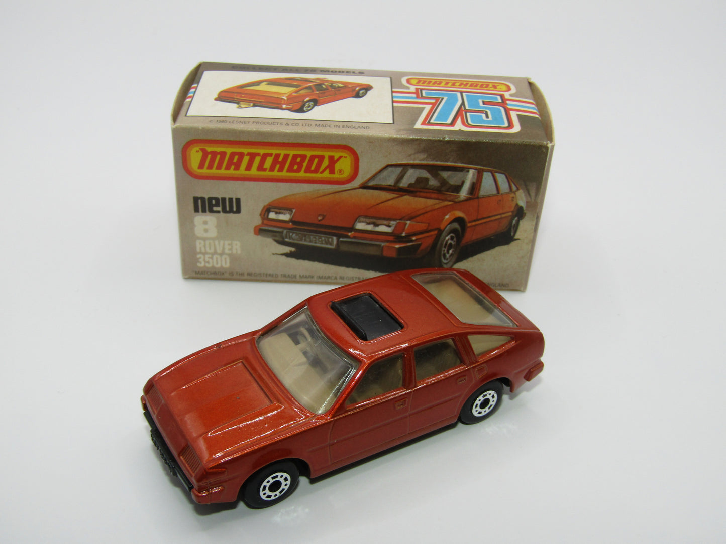Matchbox Superfast 8D Rover 3500 Bronze, DARK TAN Interior, Dot Dash Wheels