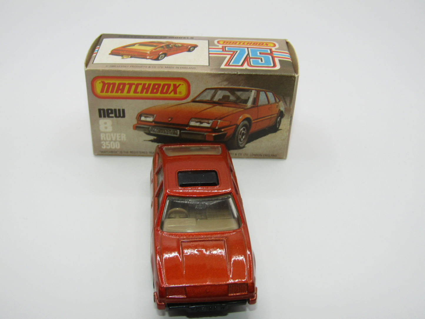 Matchbox Superfast 8D Rover 3500 Bronze, DARK TAN Interior, Dot Dash Wheels