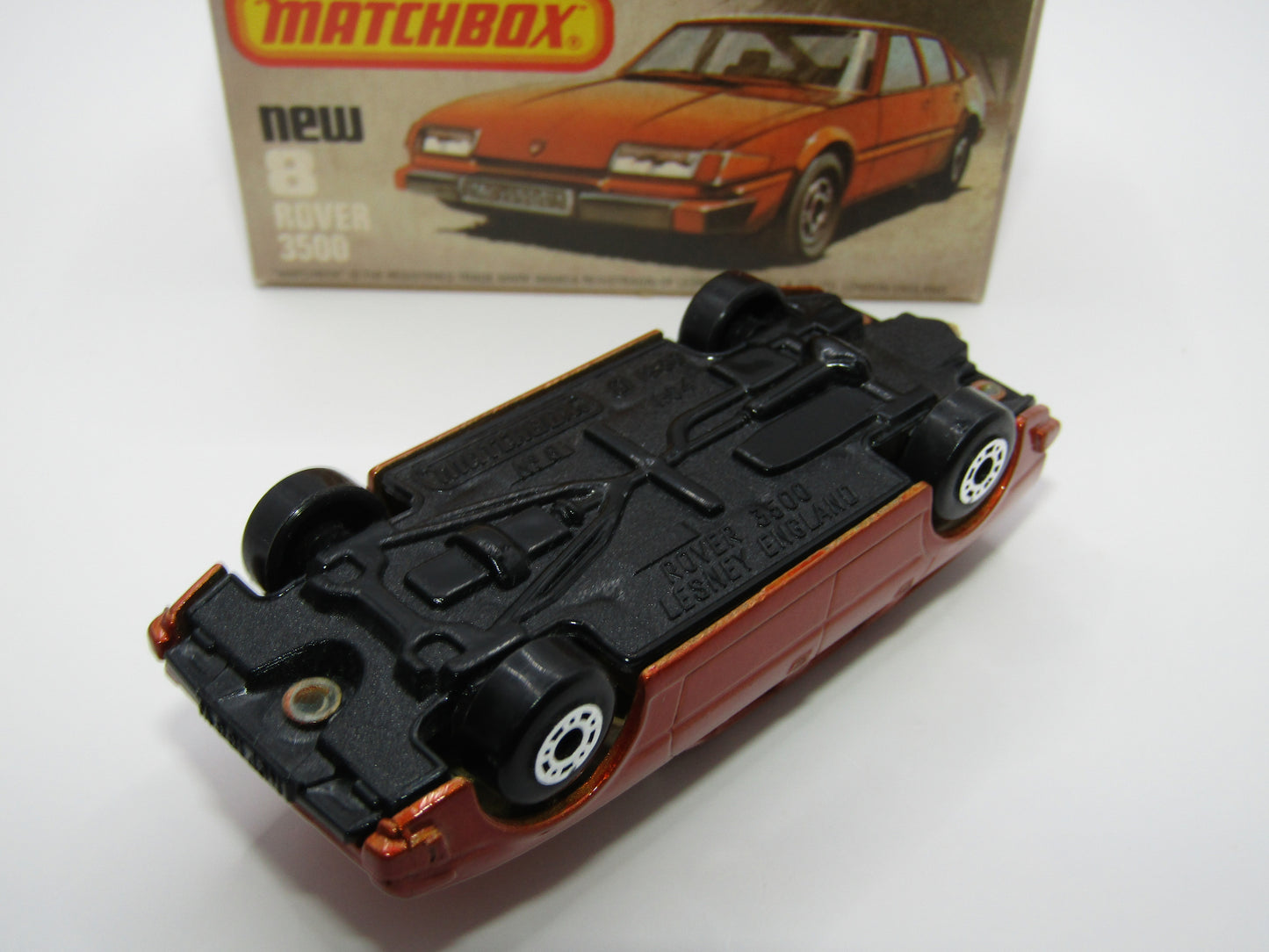 Matchbox Superfast 8D Rover 3500 Bronze, DARK TAN Interior, Dot Dash Wheels