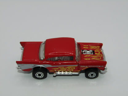 Matchbox Superfast MB4 '57 Chevy Red Flames Tampo Thailand Base