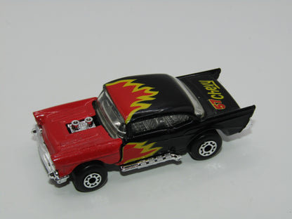 Matchbox Superfast MB4 '57 Chevy Red & Black Flames Tampo THAILAND Base