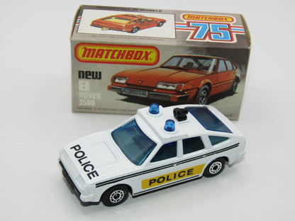Matchbox Superfast 8F Rover 3500 Police Car DARK BROWN Base, Dot Dash Wheels