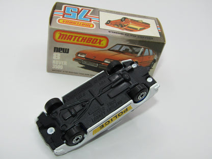 Matchbox Superfast 8F Rover 3500 Police Car DARK BLUE windows BLACK Interior