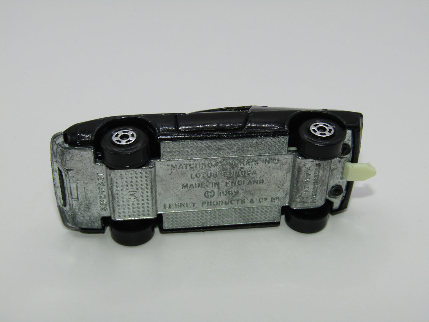 Matchbox Superfast 5A Lotus Europa Black JPS WITHOUT Gold lines on roof