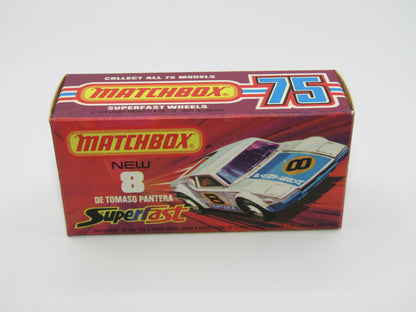 Matchbox Superfast 8C De Tomaso Pantera RED Interior Bonnet Label