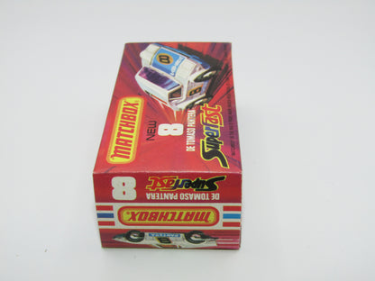 Matchbox Superfast 8C De Tomaso Pantera RED Interior Bonnet Label