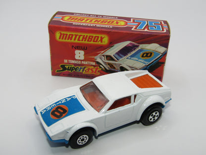 Matchbox Superfast 8C De Tomaso Pantera BABY BLUE Base (Japanese ISO GRIFO body colour)