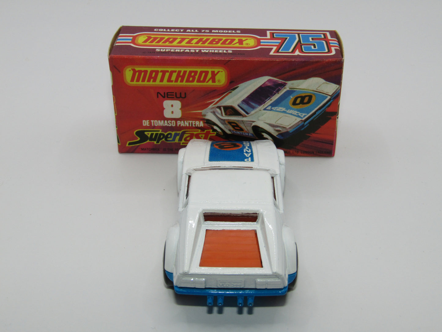 Matchbox Superfast 8C De Tomaso Pantera BABY BLUE Base (Japanese ISO GRIFO body colour)