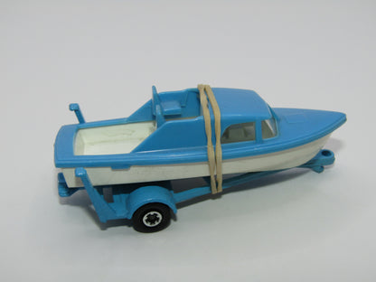 Matchbox Superfast 9A Boat & Trailer LIGHT BLUE Base CENTRE CUT Wheels