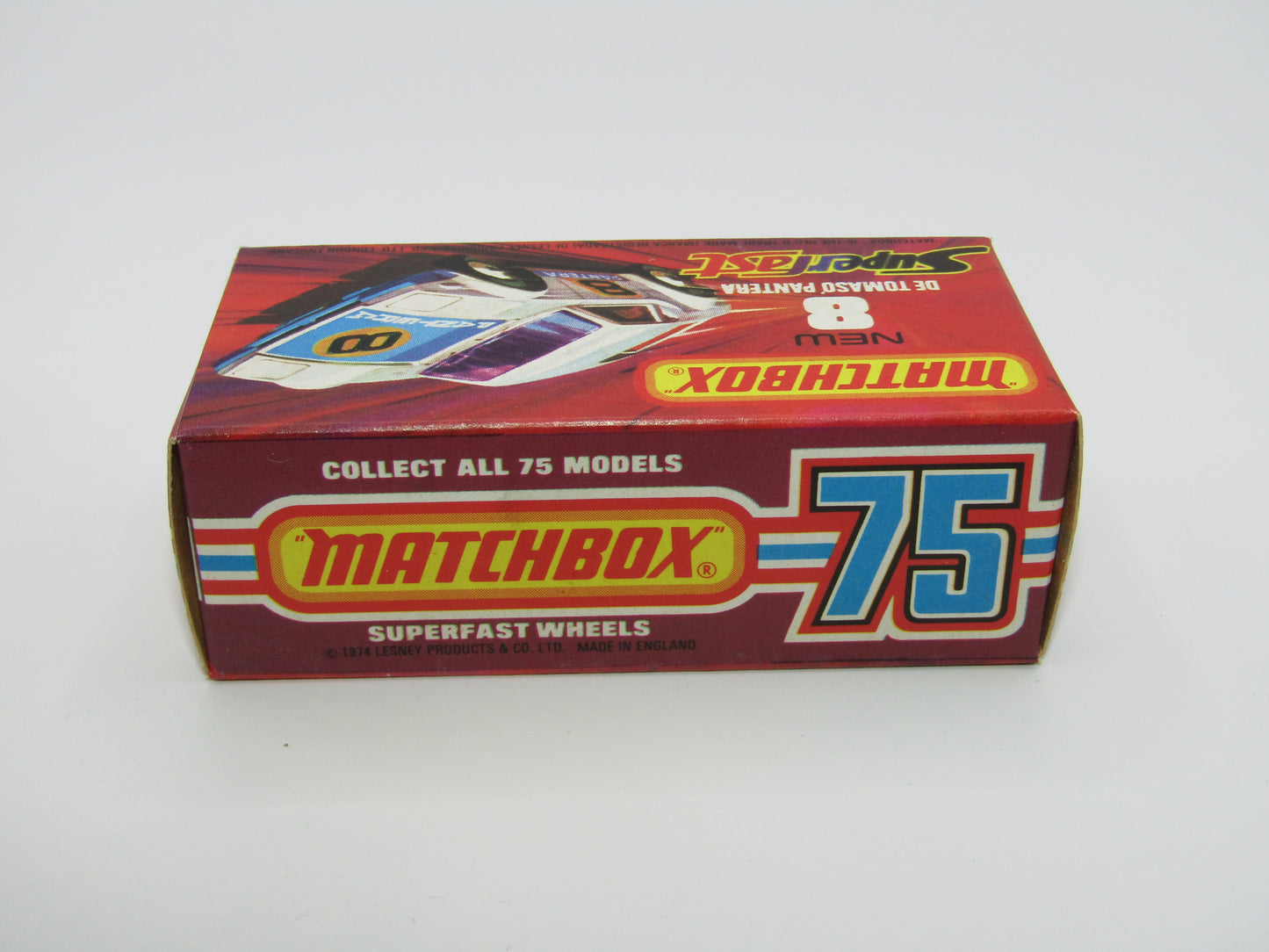 Matchbox Superfast 8C De Tomaso Pantera BABY BLUE Base (Japanese ISO GRIFO body colour)