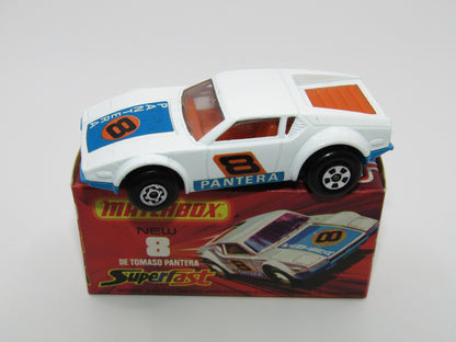 Matchbox Superfast 8C De Tomaso Pantera REVERSED BACKWARDS FACING Labels (both sides)
