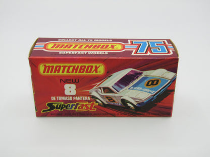 Matchbox Superfast 8C De Tomaso Pantera REVERSED BACKWARDS FACING Labels (both sides)