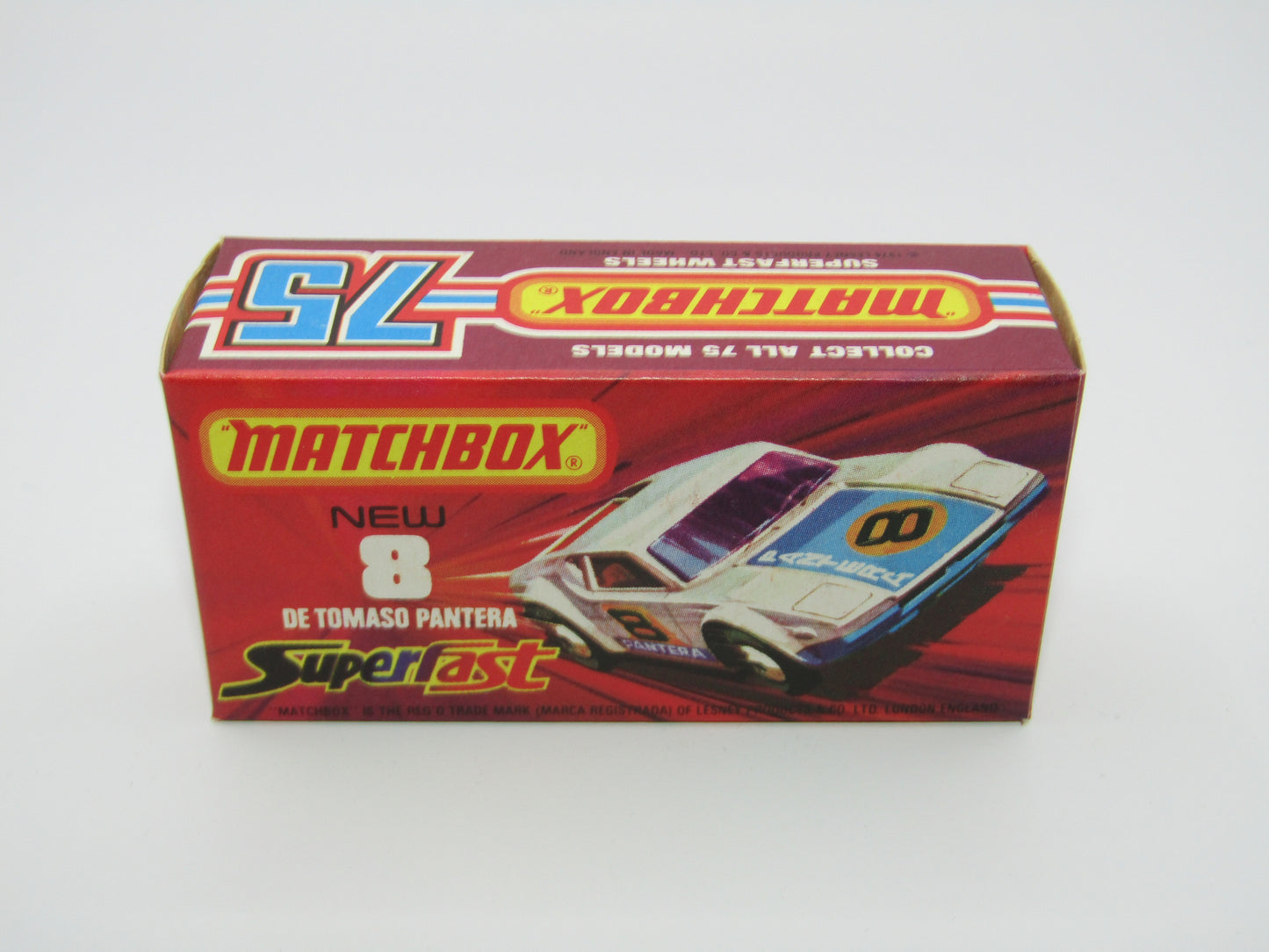 Matchbox Superfast 8C De Tomaso Pantera REVERSED BACKWARDS FACING Labels (both sides)