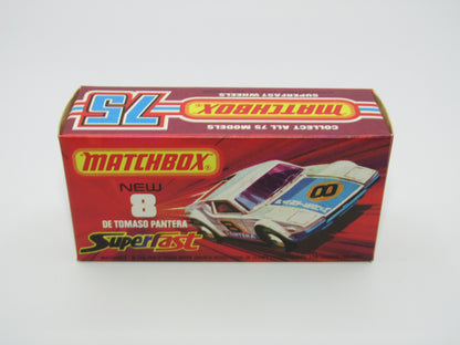 Matchbox Superfast 8C De Tomaso Pantera REVERSED BACKWARDS FACING Labels (both sides)