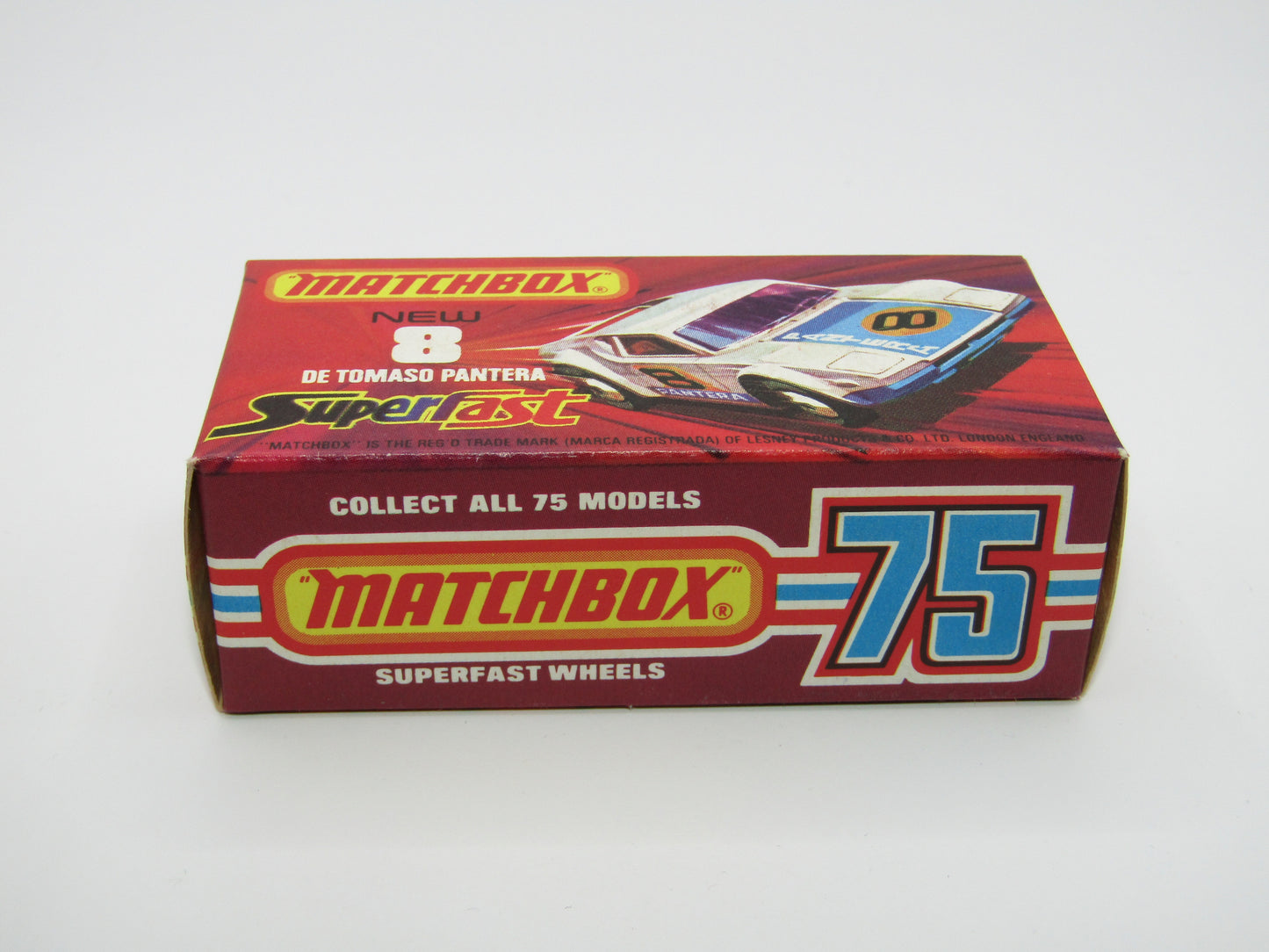 Matchbox Superfast 8C De Tomaso Pantera REVERSED BACKWARDS FACING Labels (both sides)