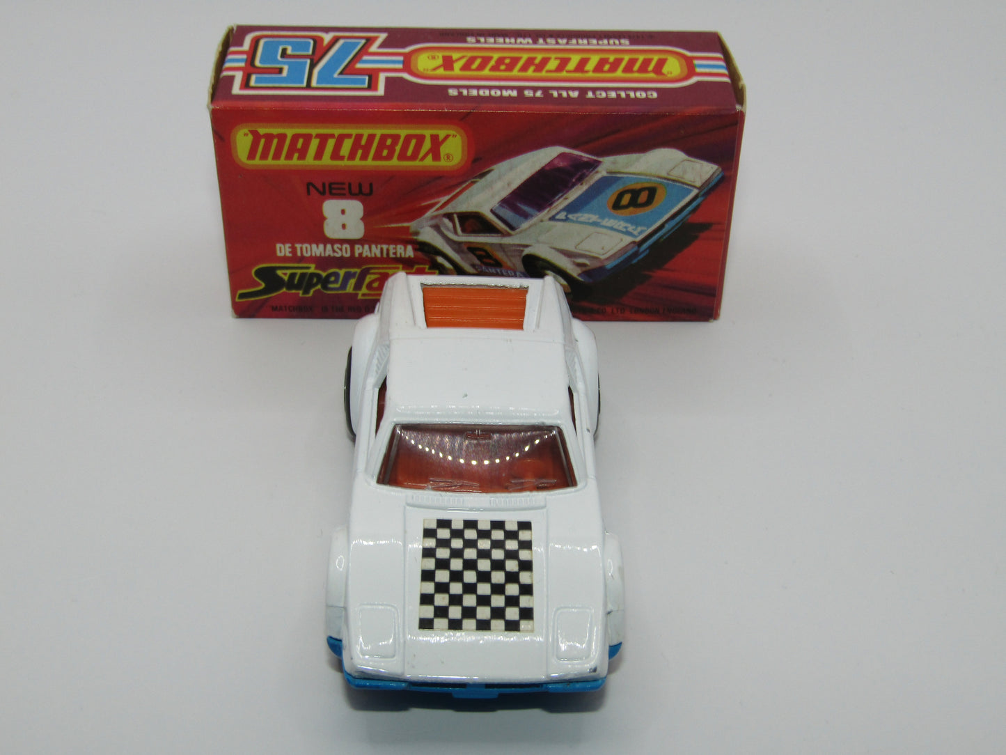 Matchbox Superfast 8C De Tomaso Pantera "CHECKERS" Label from 18A Field Car