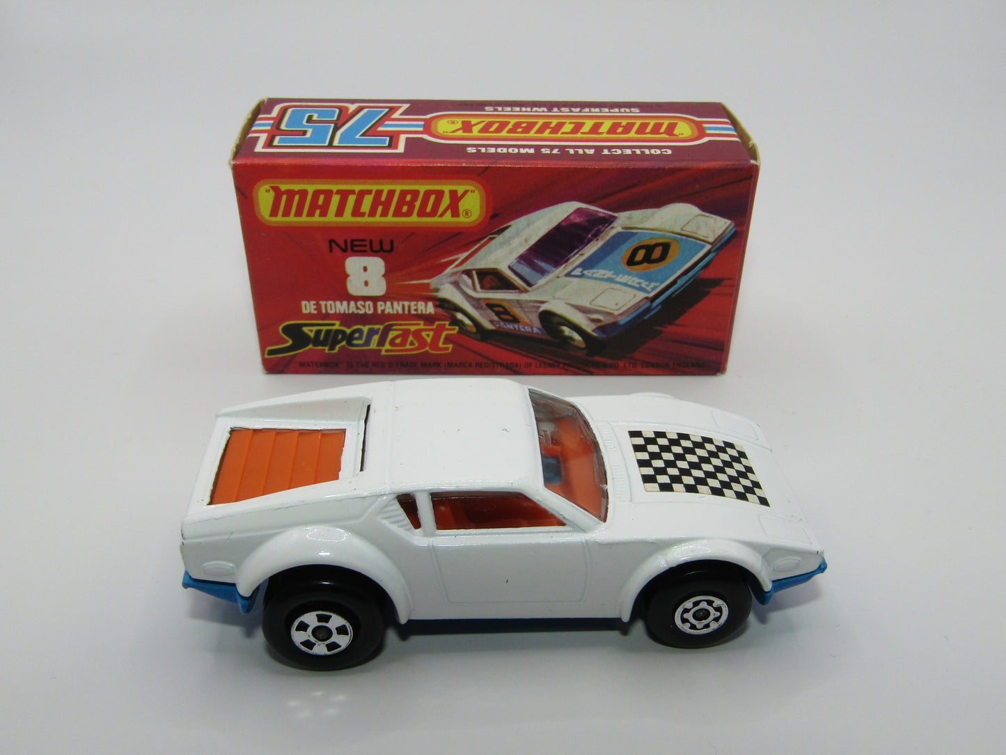 Matchbox Superfast 8C De Tomaso Pantera "CHECKERS" Label from 18A Field Car