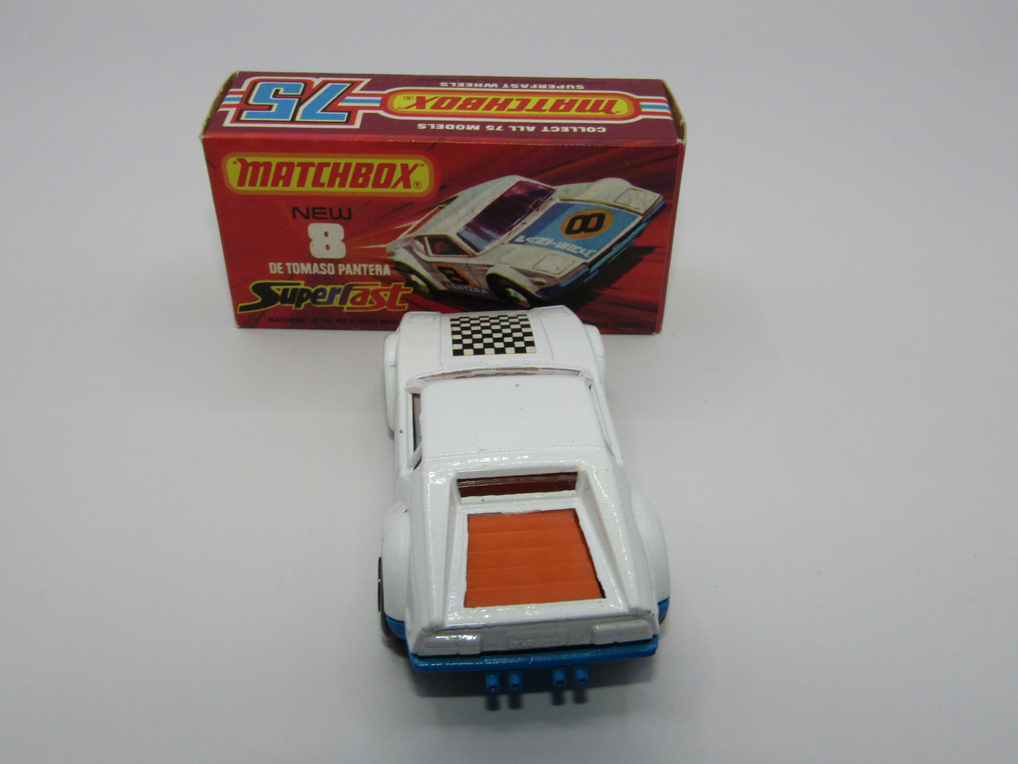 Matchbox Superfast 8C De Tomaso Pantera "CHECKERS" Label from 18A Field Car